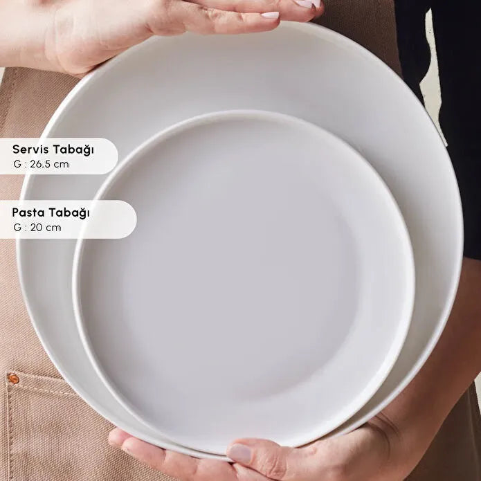 Karaca Stream Bone Saturn 24 Parça 6 Kişilik Yemek Takımı Beyaz