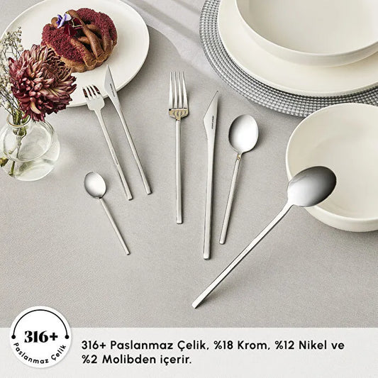 Karaca 316 Premium Look Platin 12 Kişilik 84 Parça Çatal Kaşık Bıçak Takımı