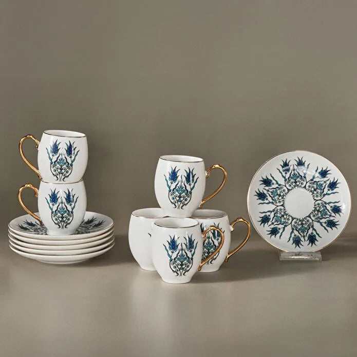 Karaca İznik 6 Kişilik Kahve Fincan Takımı 80 ml