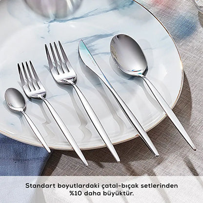 Karaca Lizbon Platin 12 Kişilik 60 Parça Çatal Kaşık Bıçak Takımı