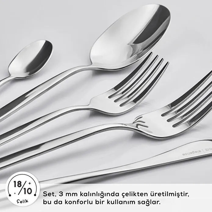 Karaca Lizbon Platin 12 Kişilik 60 Parça Çatal Kaşık Bıçak Takımı