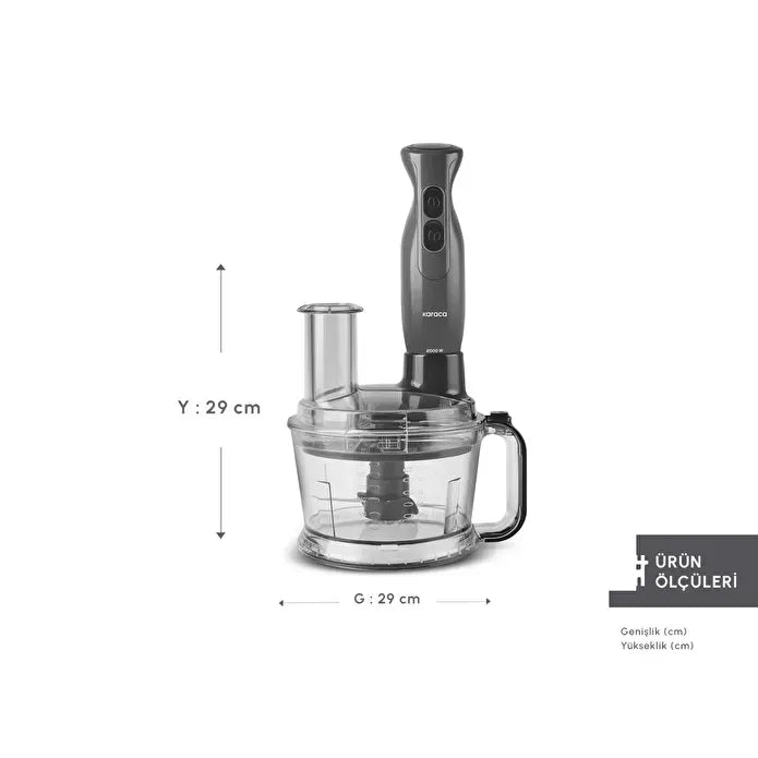 Karaca Pro Multimax 6 in 1 Çok Amaçlı Mutfak Robotu 2000W Space Gray