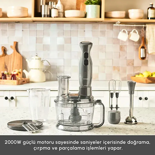 Karaca Pro Multimax 6 in 1 Çok Amaçlı Mutfak Robotu 2000W Space Gray