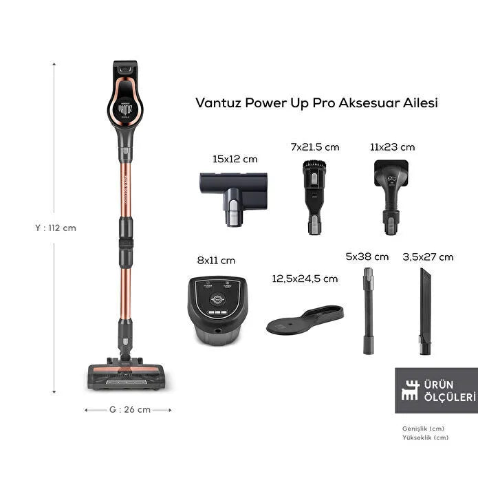 Karaca Vantuz Power Up Pro Dikey Süpürge Black Copper