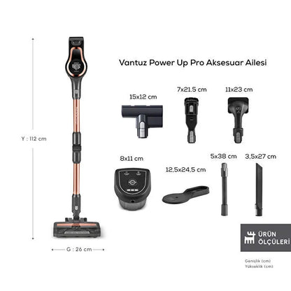Karaca Vantuz Power Up Pro Dikey Süpürge Black Copper