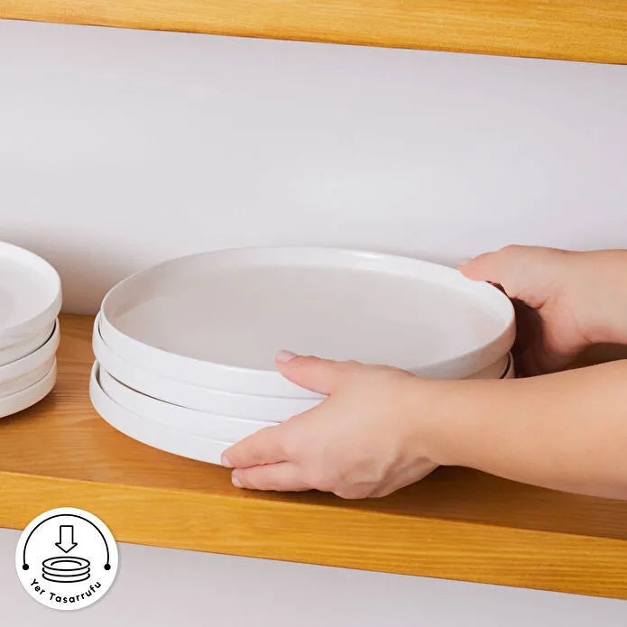 Karaca Stream Bone Saturn 24 Parça 6 Kişilik Yemek Takımı Beyaz