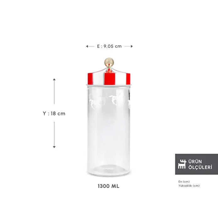 Karaca Karnaval Cam Saklama Kabı 1300 Ml