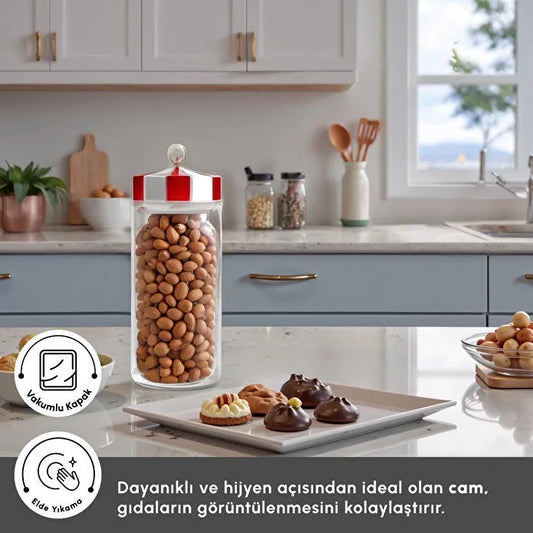 Karaca Karnaval Cam Saklama Kabı 1300 Ml