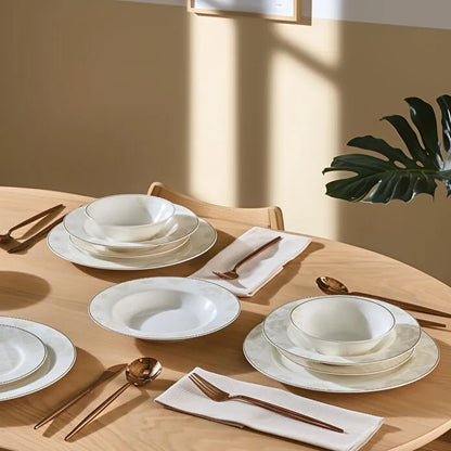 Karaca Elegance Bone Siena 53 Parça 12 Kişilik Yemek Takımı Gold