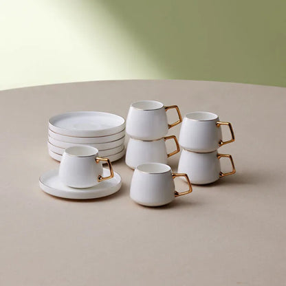 Karaca Streamline Saturn 6 Kişilik Kahve Fincanı Takımı 100 ml Gold