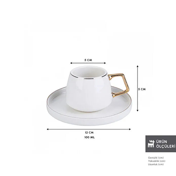 Karaca Streamline Saturn 6 Kişilik Kahve Fincanı Takımı 100 ml Gold