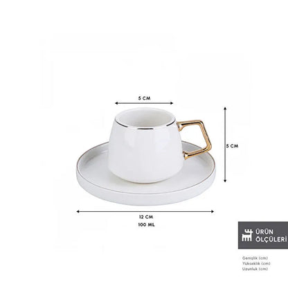 Karaca Streamline Saturn 6 Kişilik Kahve Fincanı Takımı 100 ml Gold