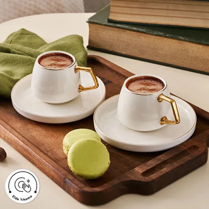 Karaca Streamline Saturn 6 Kişilik Kahve Fincanı Takımı 100 ml Gold