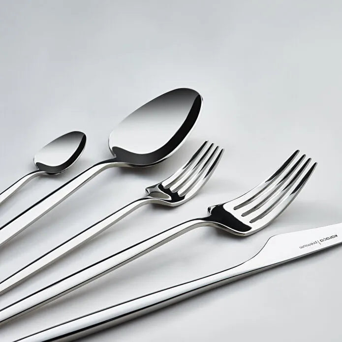 Karaca 316 Premium Moongate Platin 12 Kişilik 84 Parça Çatal Kaşık Bıçak Takımı