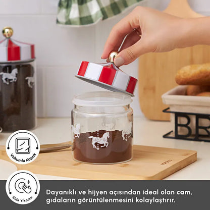 Karaca Karnaval Cam Saklama Kabı 630 ml