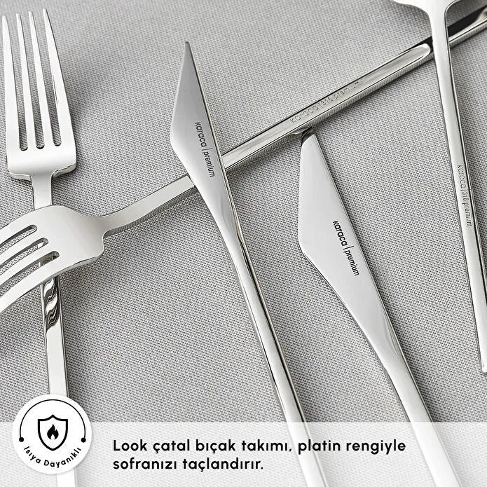 Karaca 316 Premium Look Platin 12 Kişilik 84 Parça Çatal Kaşık Bıçak Takımı